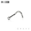 IMPLANT GRADE SOLID TITANIUM NOSE SCREW FISH HOOK WITH PRESS FIT GEM